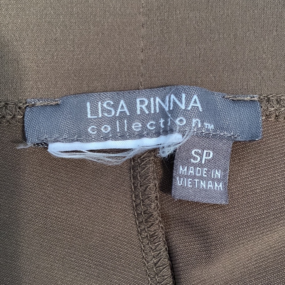 LISA Rinna Crop Cargo Capri Jogger Pants w/ Cinched Zipper Hem Brown Women’s SP - Picture 2 of 13